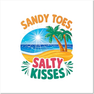 Sandy Toes Salty Kisses | Vacation Lover gifts Posters and Art